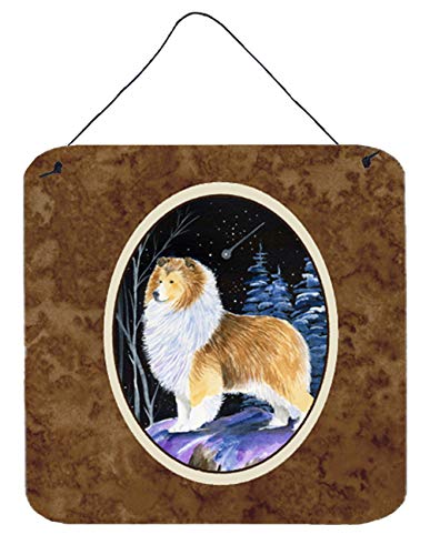 Caroline's Treasures SS8368DS66 Starry Night Sheltie Wall or Door Hanging Prints Aluminum Metal Sign Kitchen Wall Bar Bathroom Plaque Home Decor, 6x6, Multicolor