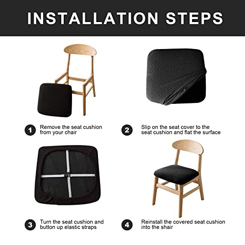 Genina Seat Covers For Dining Room Chair Seat Slipcovers Kitchen Chair Covers (Taupe, 4 Pcs) #TOP6