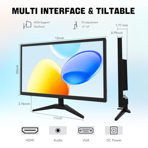 Image of Touchscreen Monitor 22 Inch FHD 1920x1080P IPS PC Monitor, 10-Point Touch Screen Computer Display with HDMI VGA USB Ports, Built-in Speakers, VESA Mountable