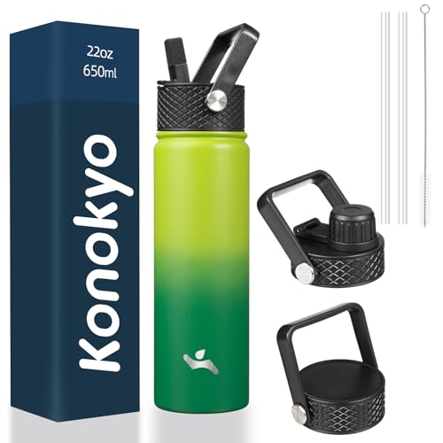 Image of Konokyo 22 oz Insulated Stainless Steel Water Bottle with Straw Lid