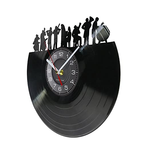 Orchestra Musica Classica Disco in Vinile Orologio da Parete Banda Riproduzione di Musicisti di Famiglia Decorazioni per la casa Guarda Orologio sinfonico dal Vivo