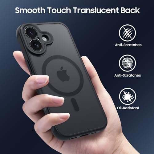 Image of Tobfit Magnetic Case for iPhone 17 Compatible with Mag Safe, Translucent Matte Back Slim Shockproof Phone Cover for iPhone 17