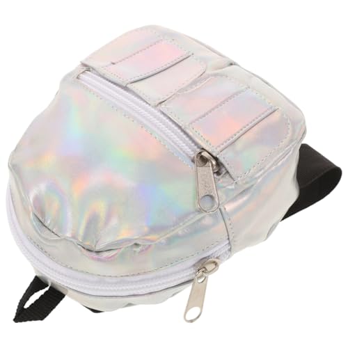 JUMPLAWN Glänzender Puppenrucksack 45cm Metallisch Kinder Mädchen Schulrucksack Mit Doppel Schultergurten Für Schule Und Spiel