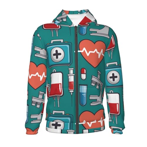 Medical Elements Kid Hoodies Boys Zip Up Sweatshirts Girls Pullover with Pocket2