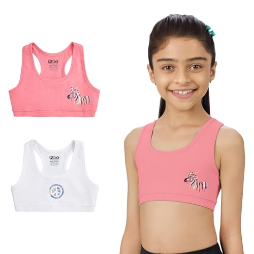 Image of YouGotPlanB Cotton Sports Bra | Ages 8-16 Years | Racerback Style | Non-Padded, Double-Layered for Coverage