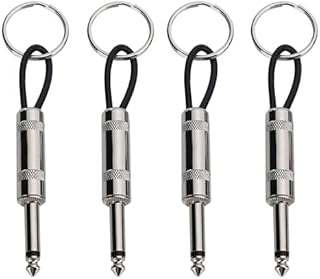 4 Pack Guitar Plug Keychain Guitar Key Holder 6.35mm Audio Plug Type Keychain for Marshall Key Holder Wall Mounted
