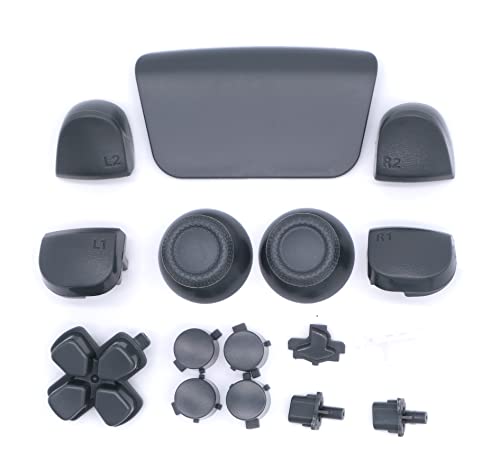 Image of Full Buttons Set for PS5 Joysticks Dpad R1 L1 R2 L2 Direction Key ABXY Buttons Trigger Button Cap Cover for Sony Playstion 5 PS5 BDM-010 Game Console (Black 2)