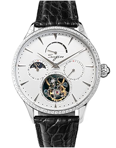 Sugess SU8007SWD2 Tourbillon Master Power Reserve Indicator Bluesteel Seagull ST8007 Mechanical Mens Luxury Watch