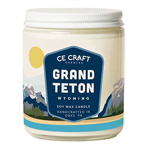 Ce Craft - Grand Teton Scented National Park Themed Candle - Nationals Parks Gift, Gift For Hiker, Adventuring, Us Travel Parks Gift, Road Trip Adventure, Grand Teton Park Candle (Mountain Lodge) #TOP26