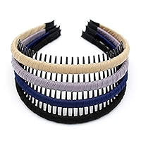 Bandanas Avec Peigne Pour Femme - 2 Pièces Antidérapants - Pour Quotidien, Soirée, Mariage - Tissu Et ABS - 3