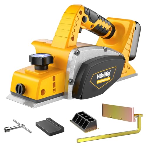 MtiolHig 30000 CPM Cordless Handheld Planer Compatible with DeWalt (Tool Only) 20V Battery 3-1/4 Inch Electric Planer - Power Hand Wood Planer for Woodworking, Carpentry, and Home DIY