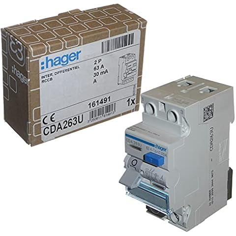 Hager CDA263U 63A RCD 2 Pole 30mA Cover