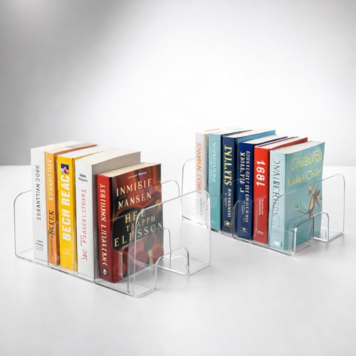Porta Organizador de Acrílico 24,5X20X10CM | Livros, Cadernos, Bolsas, Multiuso | 4 Divisórias Paramount (KIT COM 2)