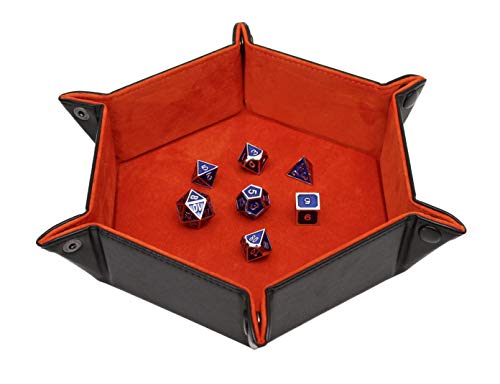 Forged Dice Co. Dice Tray Portable Folding Dice Rolling Tray for use as DND Dice Tray D&D Dice Tray or Dice Game 6.5 Inch Quiets Rolling Metal Dice - Stronger Snaps Hold Tighter Than Other Dice Trays