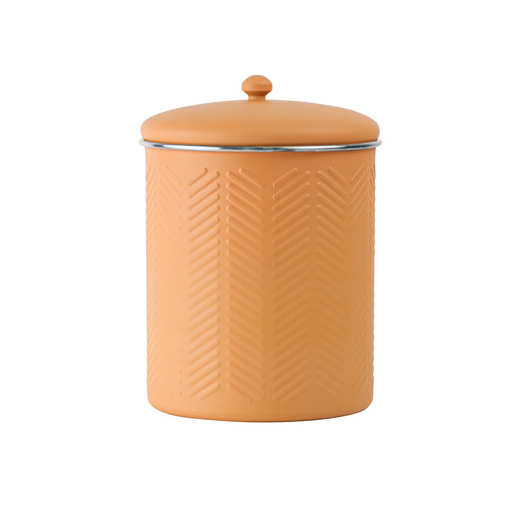 PAWPOURRI Premium Treat Jar Chevron Emboss Anti-Skid Stainless Steel Food Storage Jar for Dogs, Puppies, Cats | Stainless Steel | Anti-Skid | Easy to Clean Pet Feeder (Peach) (B0CQYYV942) Amazon Price History, Amazon Price Tracker