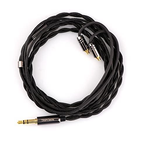 Image of Linsoul Tripowin Zombur in Ear Monitor Cable, 4N High Purity OFC Oxygen Free Cable HiFi Wired IEM Cable, Cotton Yarn Outer Layer, 3.5mm Audio Jack for Musician Audiophile(Without Mic, MMCX)