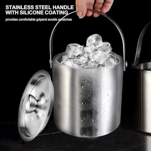 Seau à glace en acier inoxydable isolé pour vin et champagne - 8