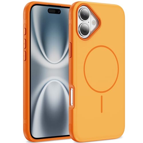 Dionsibei Magnetic for iPhone 17 Pro Case Compatible with MagSafe Shockproof Drop Protection Case for iPhone 17 Pro Phone Case ﻿ (Orange+Orange, iPhone 17 Pro)