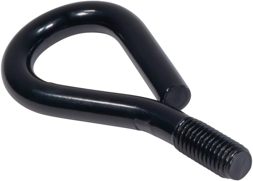 Mytee Products 4 Pack 18 inches Spiral Shed Anchor Kit w/Removable Eye Bolt - Steel Black Earth Auger Tent Stakes Heavy Duty Ground Screw Anchor for Securing Tents, Canopies, Tarps, Swing Sets