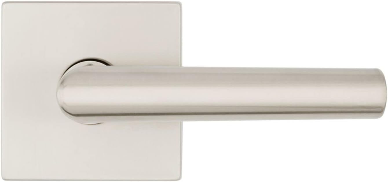 Kwikset 720MILSQT-15 Milan Lever with Square Rose Passage Door Lock with 6AL Latch and RCS Strike Satin Nickel Finish