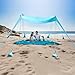 WILDPATH Beach Tent Sun Shelter 10 x 10FT with 8 Sandbags, UPF 50+ Protection Beach Shade Canopy, Eazy Up Portable Canopy Tent for Sun, Camping, Fishing, Backyard