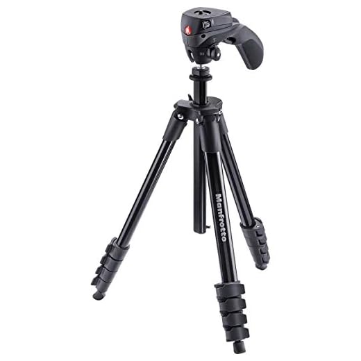 Manfrotto Compact Action Aluminum 5-Section Tripod Kit with Hybrid Head, Black (MKCOMPACTACN-BK)