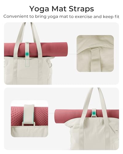 Image of BAGSMART Tote Bag for Women, Tote Bag with Zipper Work Tote with Compartments Nurse Shoulder Hanbag for Travel, Gym