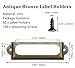 Qjaiune 50Pcs Metal Library Label Holders, File Cabinet Label Frames with Screws, Card Tag Label Holder for Office Drawers Shelves (Antique Bronze, 60x17mm)