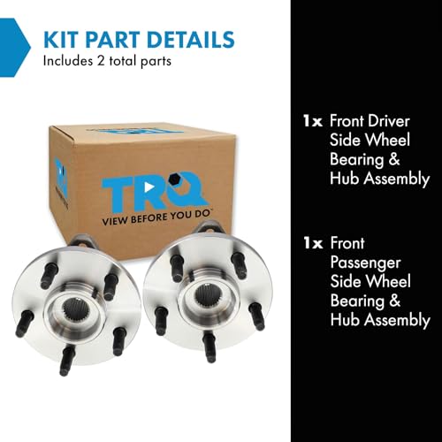 Image of TRQ Front Left and Right Wheel Bearing and Hub Assembly Set 2 Piece Compatible with 10-11 Ford Ranger 4WD 09 Ranger 4WD from 9-14-09 Production Date 03-04 Mazda B4000 SE 05-09 B4000