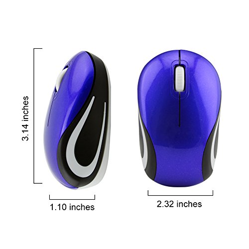 Elec Space Mini Small Wireless Mouse For Travel Optical Portable Mini Cordless Mice With Usb Receiver For Pc Laptop Computer (Blue) #TOP6