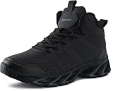 Joomra Basketball Shoes for Men Size 8 High Top Mid Hi Fashion Sneakers Walking Ankle Skate Street Work Sport Leather Black 42