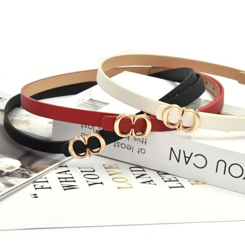 Casual Waist Decoration Luxury Design Versatile Trouser Dress Belts Women Metal Slide Buckle Belt Trendy Waistband Waist Strap Leather Belt(black)3