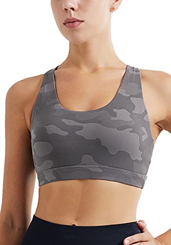 Image of RUNNING GIRL Sports Bras for Women,Padded Strappy Sports Bras Criss-Cross Back Medium Support Sports Bras with Removable Cups