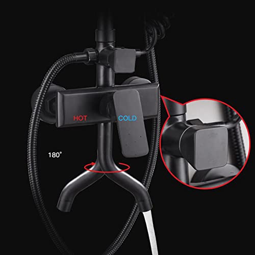 Combinaison de douche avec douche à main réglable multifonction noir
