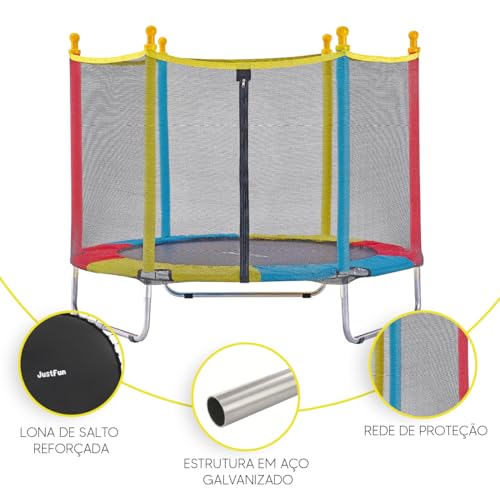 Cama Elástica Infantil 1,40M Pula a Pula Trampolim Diversão Infantil Cama Elástica Grande Resistente