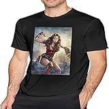 GAOYEA Gal Gadot Cool Novelty Design Graphic Unisex 100% Cotton Short-Sleeve T-Shirts Black XXXL