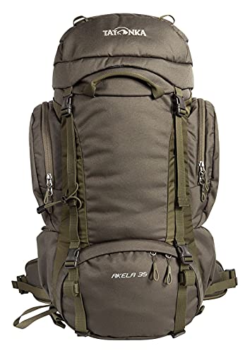 Tatonka Wanderrucksack Akela 35l - Tourenrucksack für Jugendliche - Mit verstellbarem Rückensystem und zwei großen Reißverschluss-Seitentaschen - 35 Liter Volumen (olive)