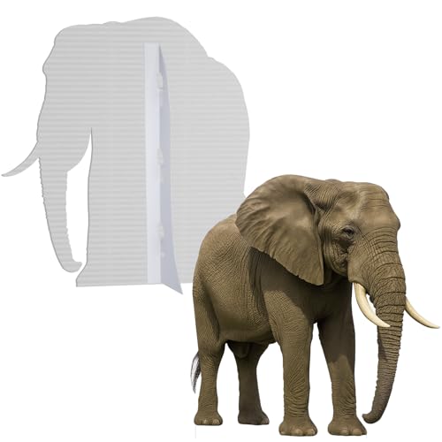 Image of Elephant Life Size Cardboard Cutout Standup, 4FT, for Party Decor | Life Size Cardboard Cutout Standup for Events, Birthday, Party Decor, Photos, Animal Standup, 1 PC and More