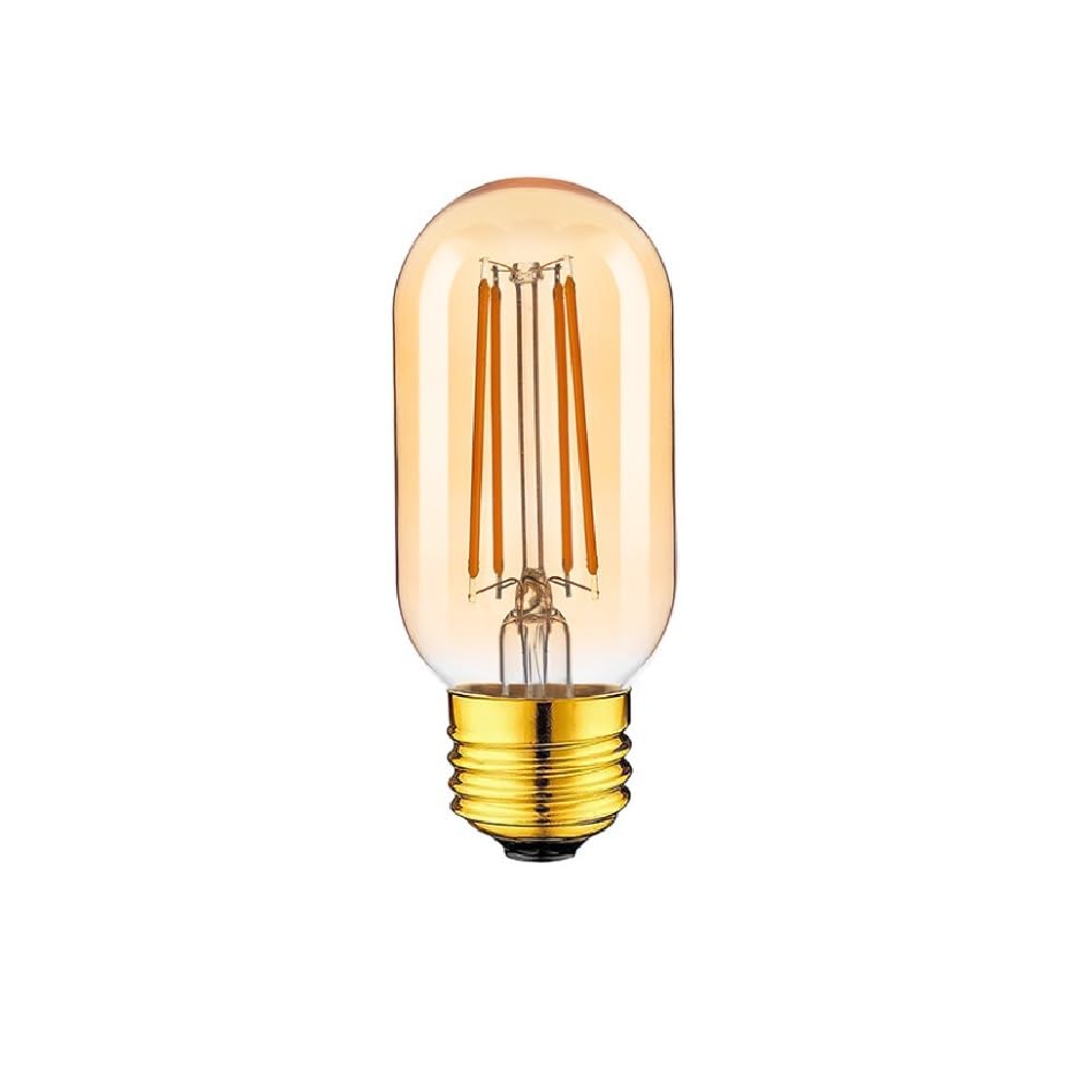 HHF Iluminación del hogar, Paquete de 12 bombillas de filamento LED AC220V 4W T45 2700K tinte dorado iluminación decorativa estilo Tubular Edison Vintage