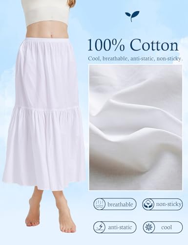 Image of BEAUTELICATE Half Slip Skirt Extender 100% Cotton Vintage Underskirt
