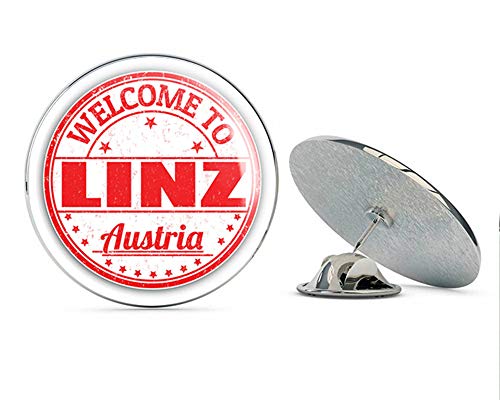 Linz City Austria Grunge Welcome Stamp Round Metal 0.75