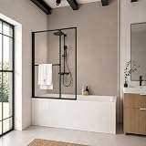 Schulte pare baignoire 109x140 réversible porte serviettes 2 volets 70+39