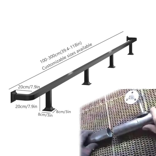 Soporte de barra de acero inoxidable, pasamanos de montaje en pared con conector interno para bar, garaje y escalera, acabado plateado duradero