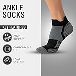 Compression Athletic Ankle Socks (3 Pairs) – Low Cut Double Tab Running Socks with Arch Support & Ideal for Pickleball - Image 3