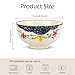 clothmile 4.5 Inch Japanese Retro Rice Bowls Set of 6 Japanese Style Hand-Painted Floral Plum Ceramic Bowls for Cereal, Soup, Dessert, Snack, Fruit, Salsa for Xmas Holiday Present