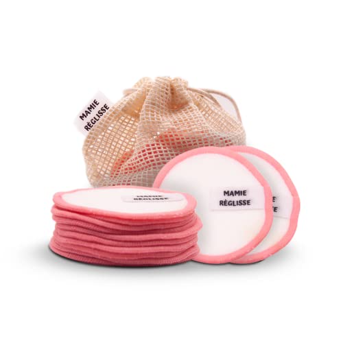 Cotons Démaquillants Lavables boîte de 10 MAMIE RÉGLISSE - Disque en Fibre de Bambou Naturelle Écologique et Réutilisable pour les peaux sensibles Cover