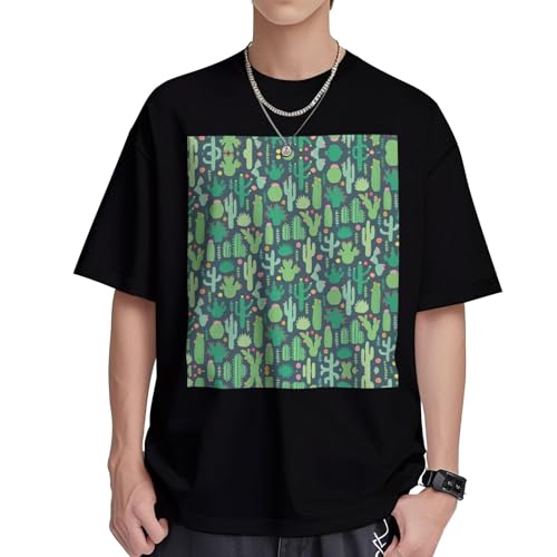 T-shirt respirant homme motif cactus coton frais S-XL