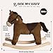 Rock My Baby Rocking Horse, Dark Brown Horse Rocker for Toddlers 18M+, Plush Ride on Horse Toy with Realistic Sound,Soft Stuffed Filling, CPC Certified