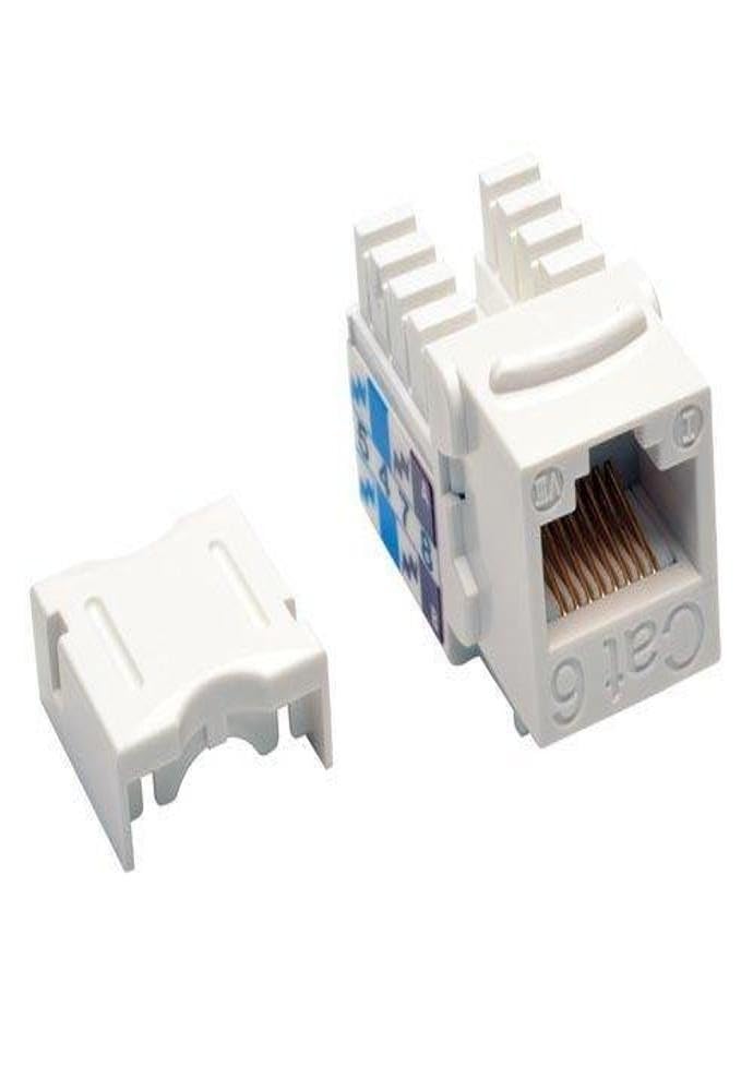 TRIPP LITE Cat6/5e White Wallplate Keystone Jack, Punch-Down/RJ45 F TAA GSA (N238-001-WH)
