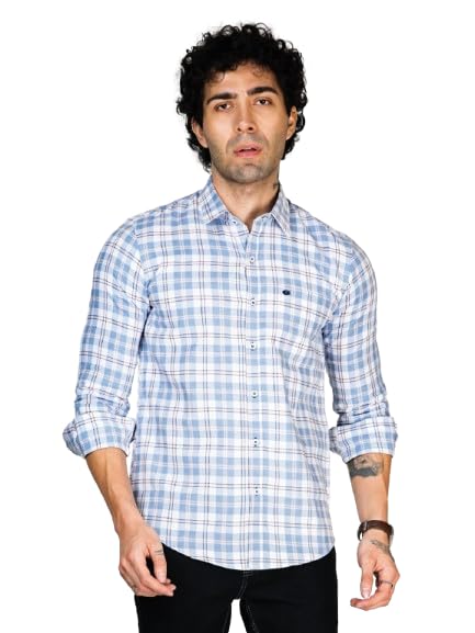 Image of Allen Cooper Checks Shirts for Men - 100% Cotton Comfort Fit Casual and Formal Shirt - Breathable, Soft, Classic Style (Multiple Colors)